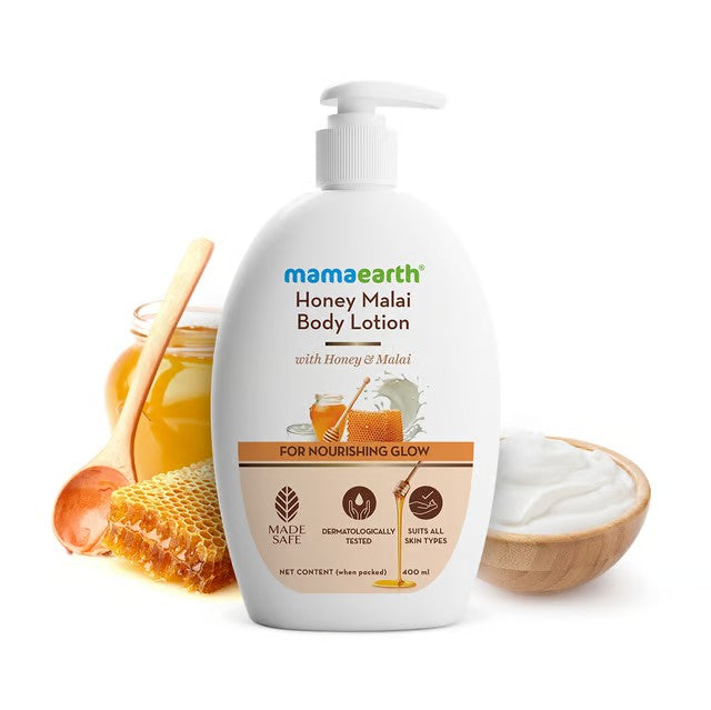 Honey Malai Body Lotion with Honey & Malai for Nourishing Glow - 400 ml